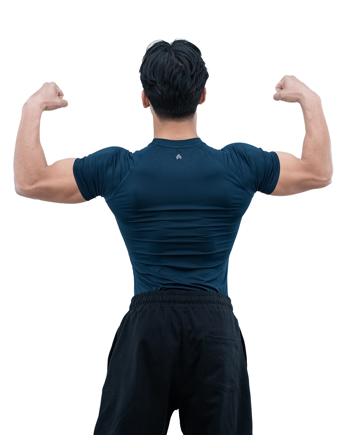 Athflex Men's Half Sleeve Edge Compression T-Shirt-Athletic Base Layer for Gym,Cycling,Training,Workout,Poly-Spandex Blend,Tactical Sportswear & Gymwear - navy blue/XXL view 2