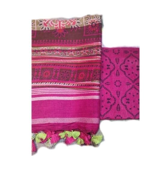 Khadi Silk Printed Saree view 2