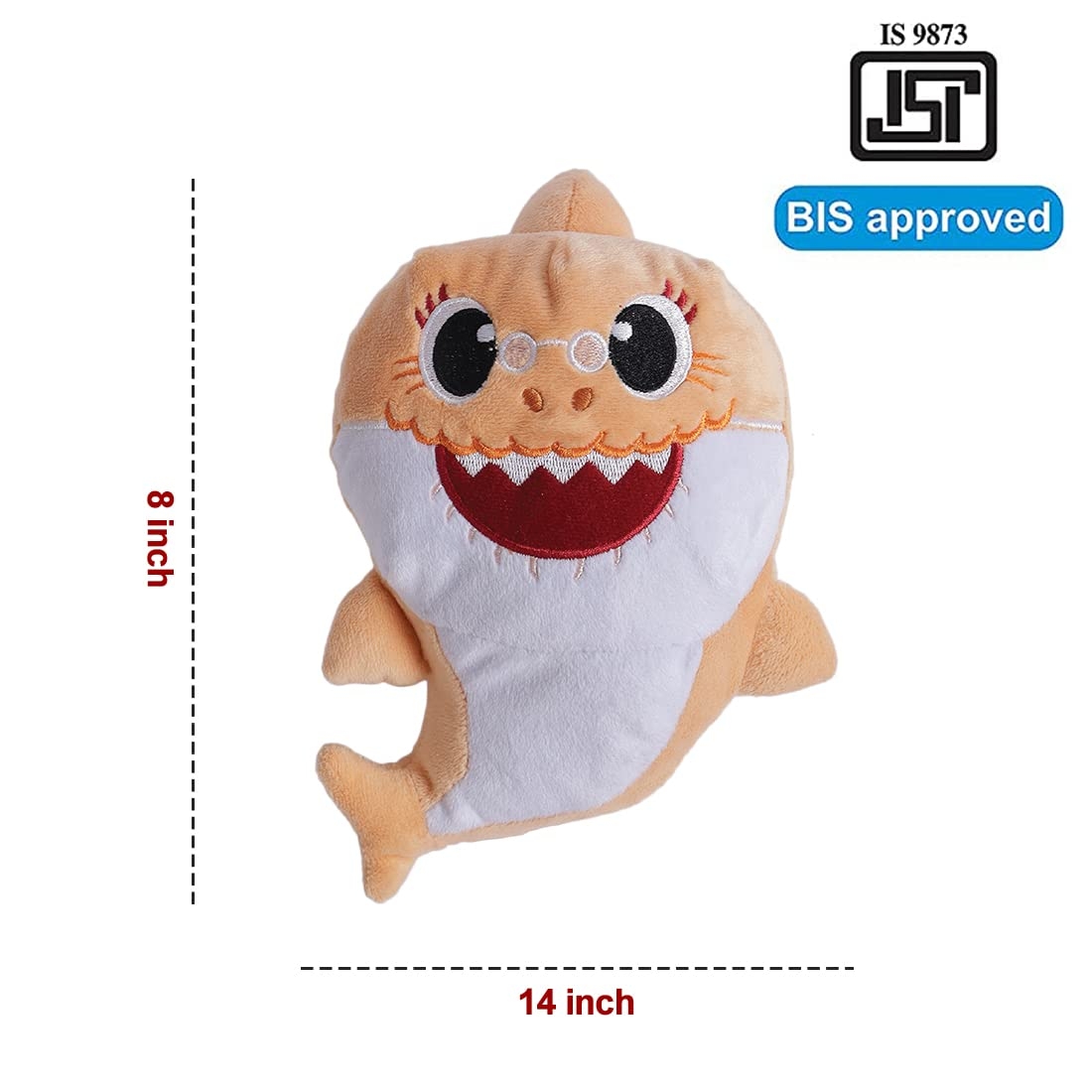 Baby Shark Plush Singing Plush Toy For Kids 1 Years and Above (Orange) view 2