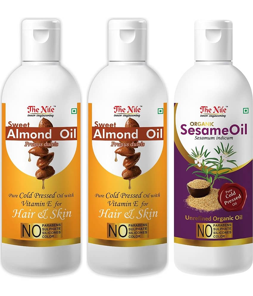 The Nile Sweet Almond 100 ML X 2 + Sesame Oil 100 Ml 300 mL Pack of 3