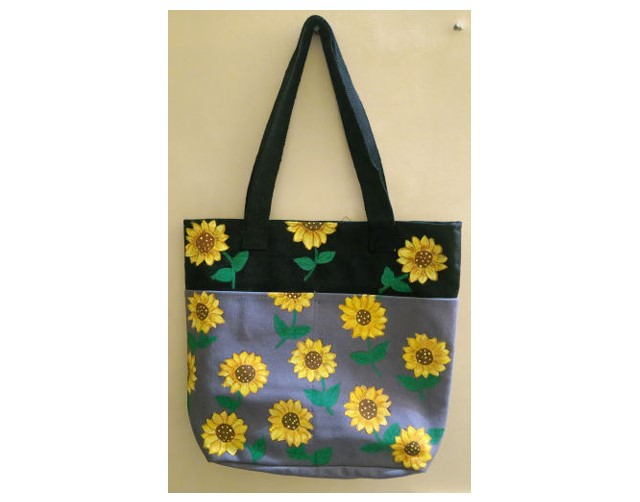 Hand Painted Canvas Tote Bag (Model - 1)