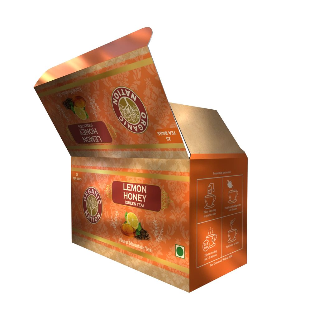 ORGANIC NATION Lemon Honey Tea | Premium Single Estate Teas | Fresh and Pure, Natural Immunity Booster Crafted For Tea/Chai Lovers| Healthy Superfood view 2