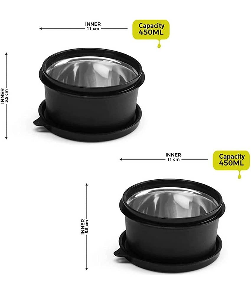 Oliveware Steel Red Food Container ( Set of 2 ) view 2