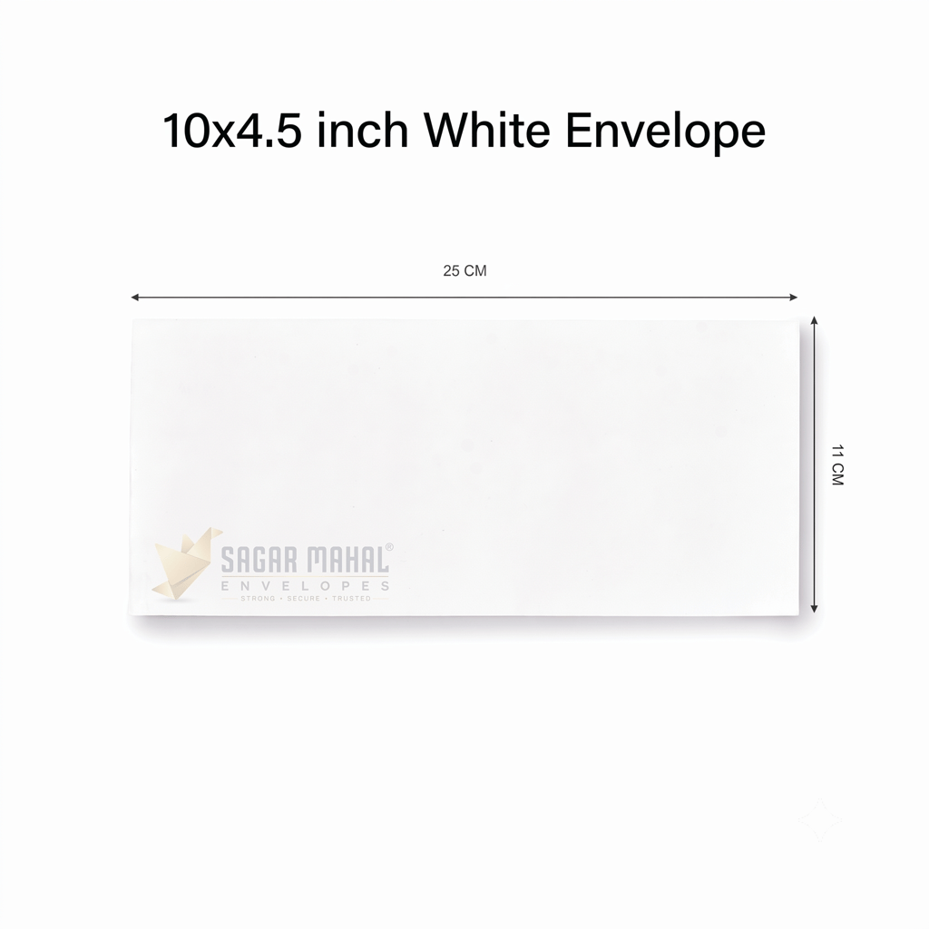 10 x 4.5 Inch White Envelope 90 GSM - Professional White Envelope for Business Letters , box of 250pcs