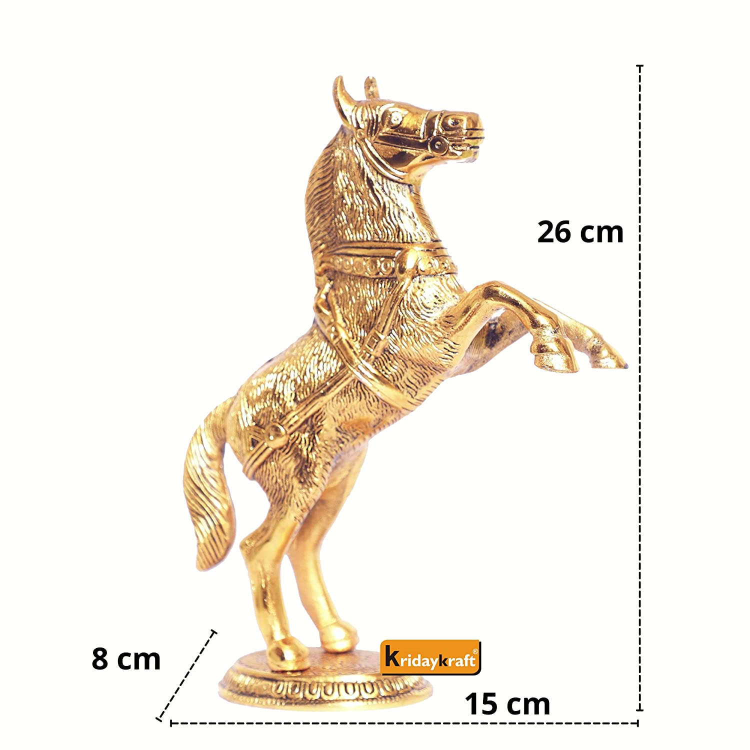 DreamKraft Golden Oxidized Jumping Horse Statue Showpiece view 2
