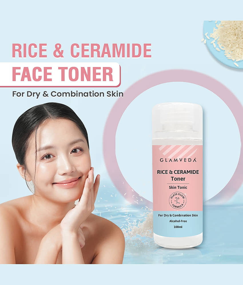 Glamveda Rice & Ceramide Face TonerDry & Combination Skin Barrier Building & Nourishing, 100ml view 2