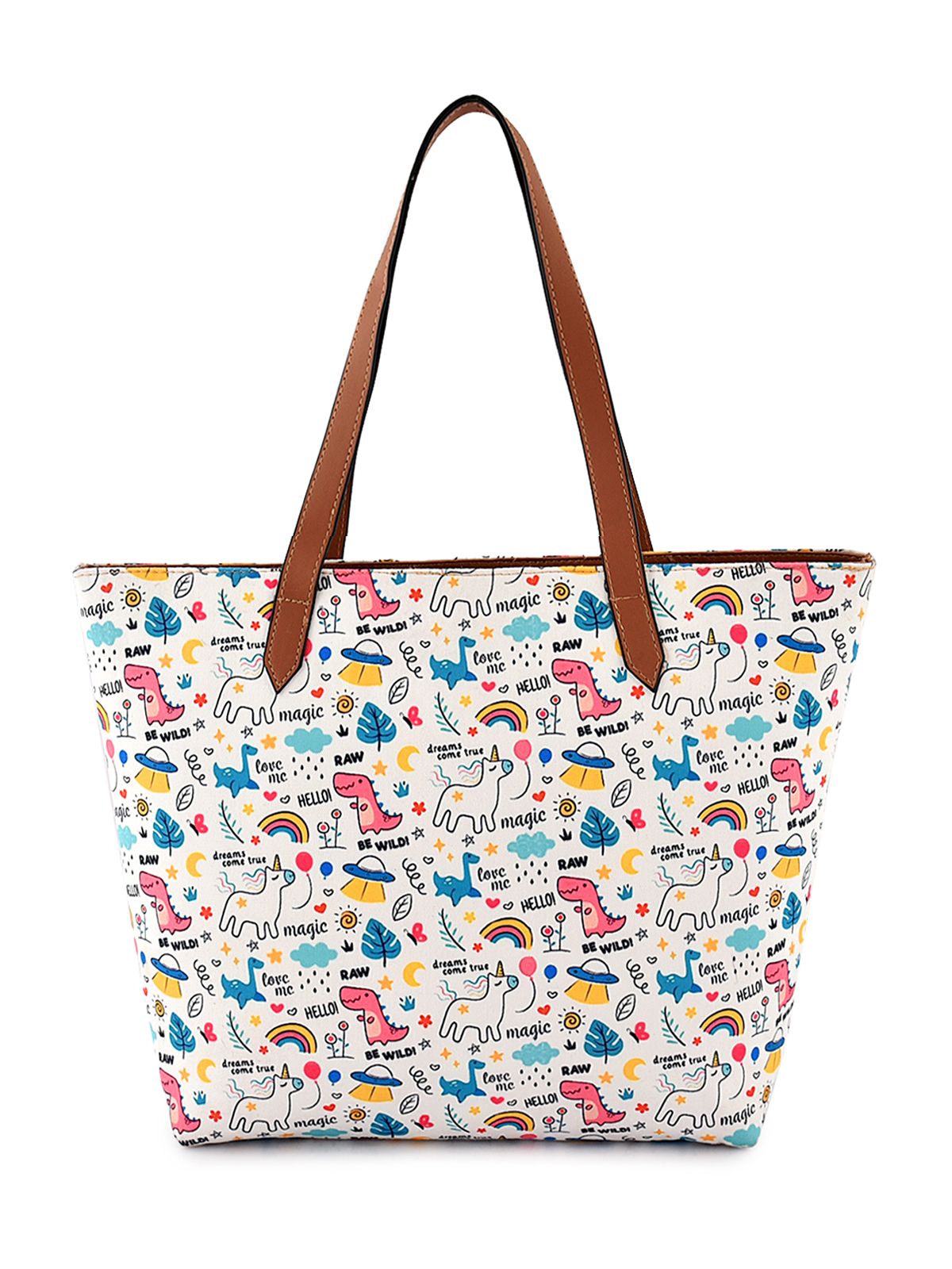Lychee bags Women Printed White Canvas Tote Bags view 2