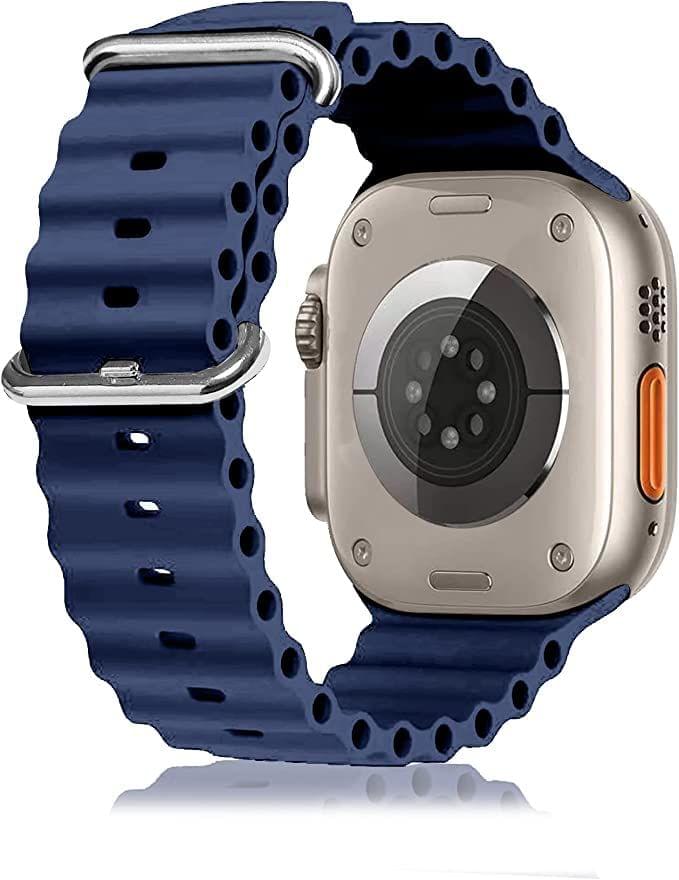 Exelent Flexible Silicone Ocean Sport Bands Compatible With Watch For Men Women Navy Blue 42 MM 44 MM 45 MM 49 MM view 2