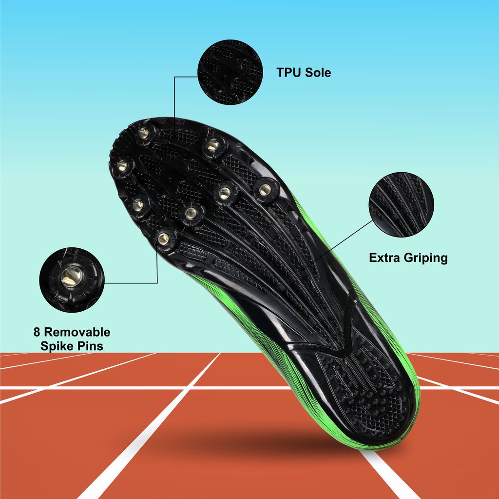AIVIN Unisex Red and Black Spikes Athletic Track and Field Shoes view 2