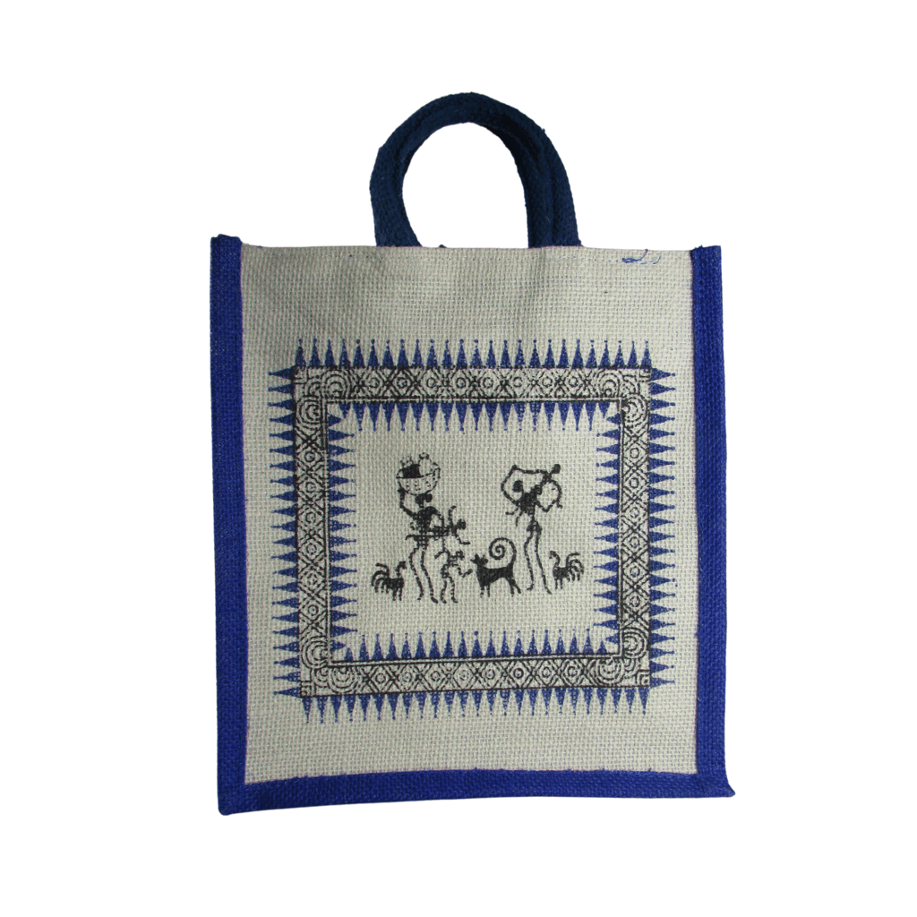 Inbag Jute Bag (Adivasi) for Lunch Box, Go Green MultiPurpose Jute Bag for Office/College/School/Tiffin/Shopping/Grocery Bag, Eco-Friendly Bag For Men, Women and Kids