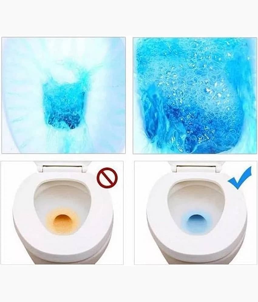0 Pcs Toilet Bowl Deodorizer Cleaner Powerful Automatic Flush Toilet cleaner tablet/Automatic Toilet Bowl Cleaner Tablets Stain Remover Bathroom Flush Tank Blue Tab Tablet view 2