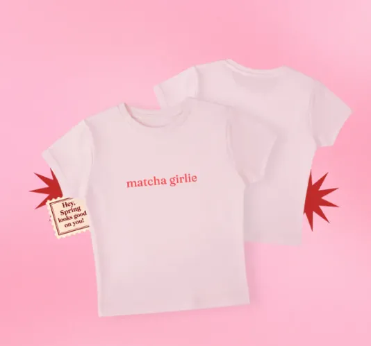 Matcha Girlie Baby Tee- Pink