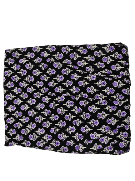 Women's Cotton Nightgown, Purple Floral Print, Knee-Length, Round Neck, Short Sleeves, view 2