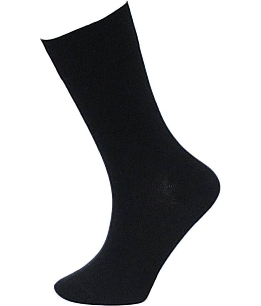 Tahiro Black Cotton Full Length Socks - Pack Of 5 view 2