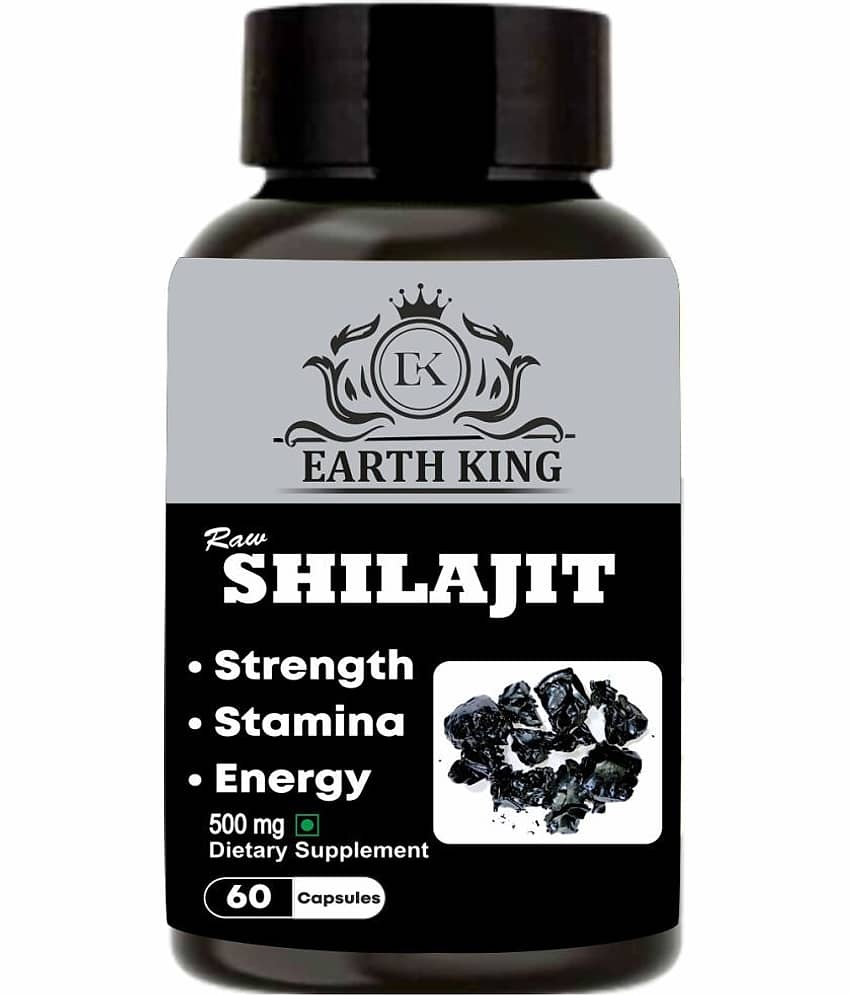 EARTH KING Raw Shilajit/Shilajeet Extract Capsule - 500mg 60 Capsules (Pack of 1)