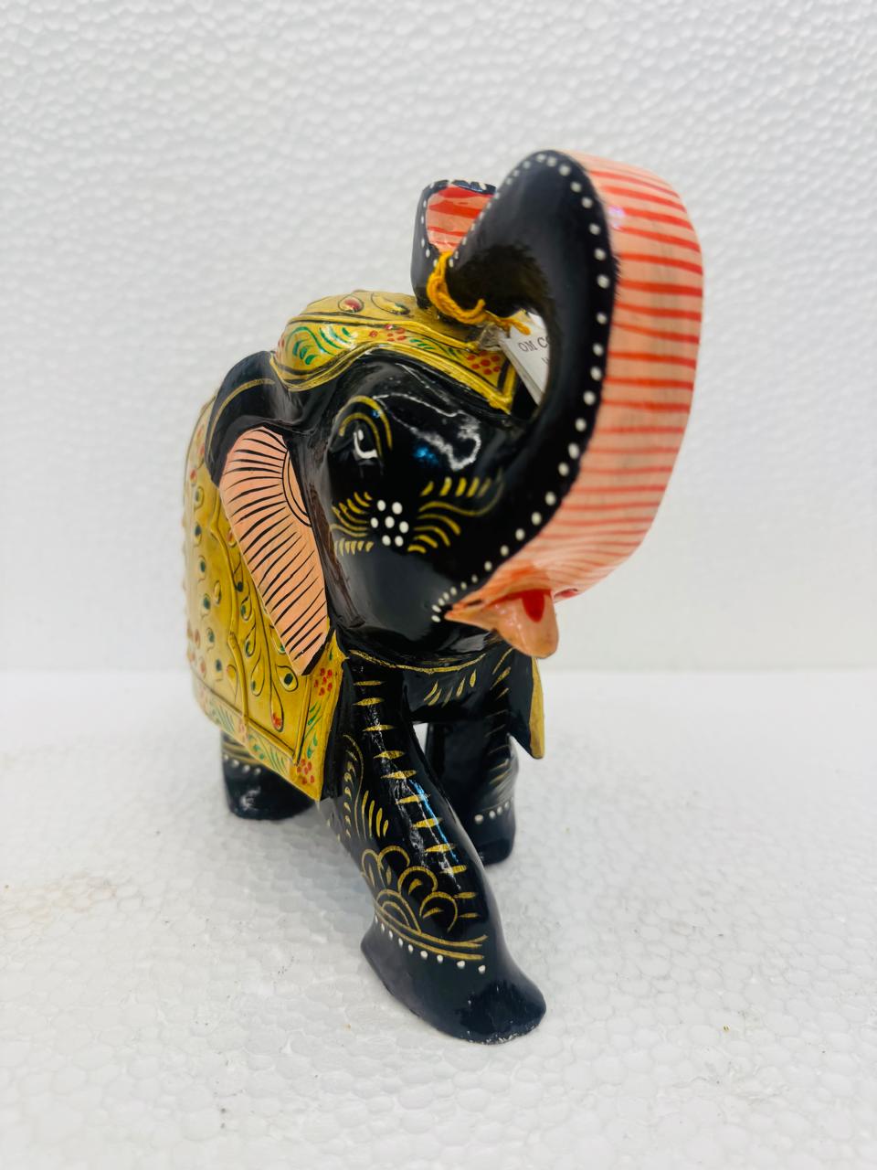 Wood Elephant Black view 2