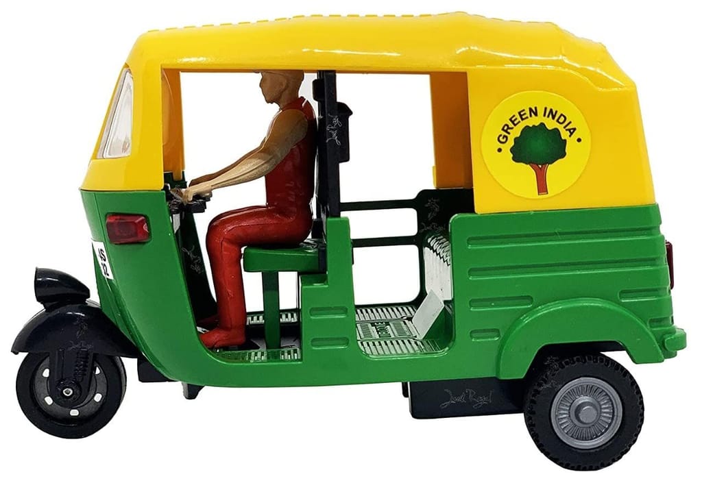 Mehtab Pull Back Auto Rickshaw Toy with Driver Mini Auto Vehicle Toy for Kids Boys and Girls for Gifting Purpose Pack of 1 view 2