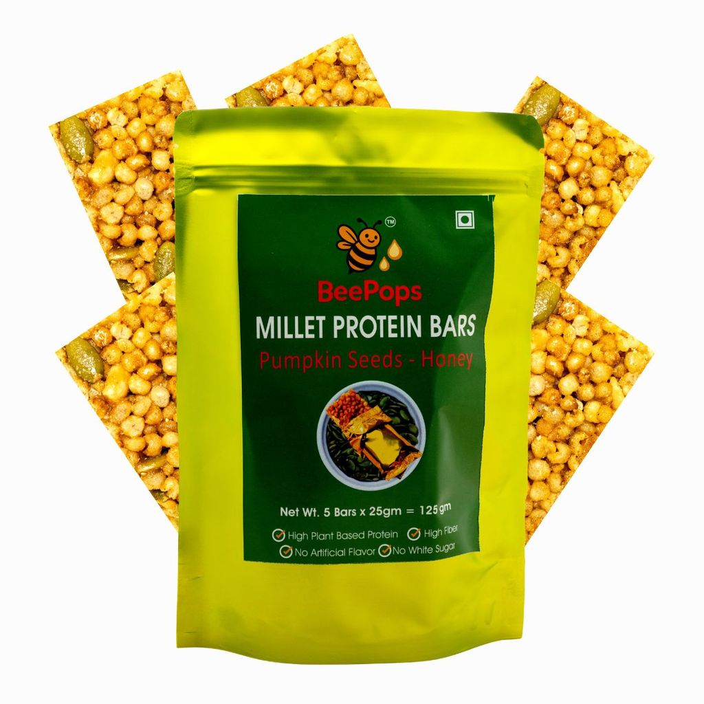BeePops Super Savor Protein Bars- Pumpkin Seeds-Honey (5NX25G)
