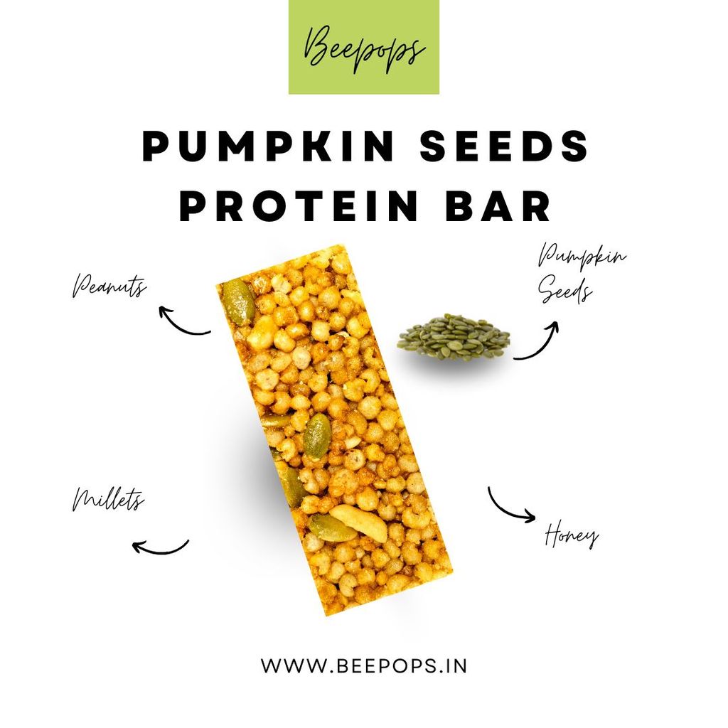 BeePops Super Savor Protein Bars- Pumpkin Seeds-Honey (5NX25G) view 2