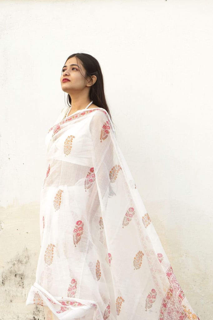Kaisori Bagh Kairi Kota blockprinted Kota blockprinted silk cotton saree view 2