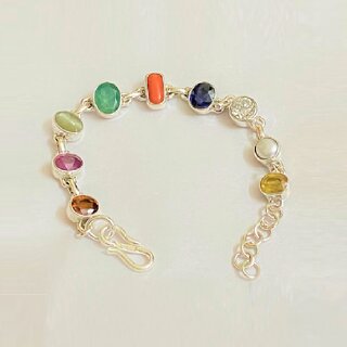 NAVRATAN STONE 100NATURAL GEMS STONE BRACELET FOR MAN WOMAN