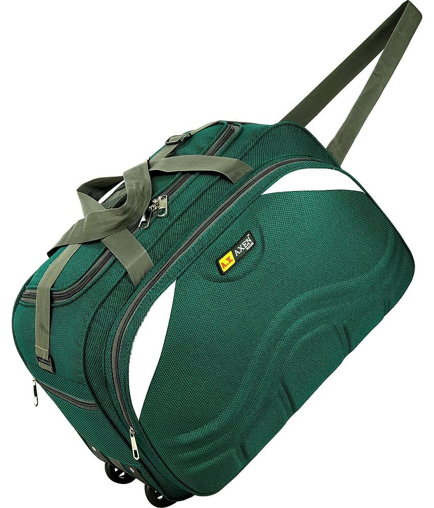 AXEN BAGS 50 Ltrs RED Polyester Duffle Trolley