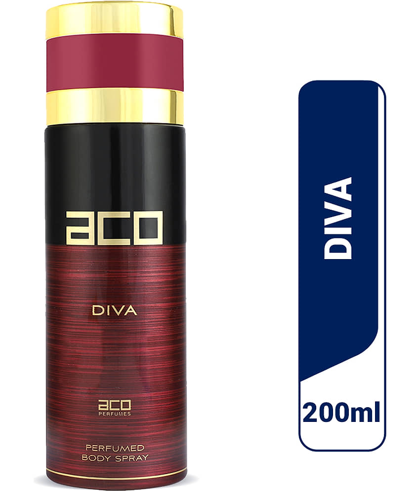 Aco Set of 2 Deodorant Body Spray, Diva & Rose For Women, 200ml Each view 2