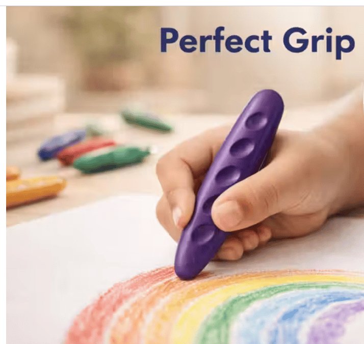 DOZY 24 Shades Pinch Grip Erasable Crayons for Kids – Non-Toxic & Mess-Free view 2