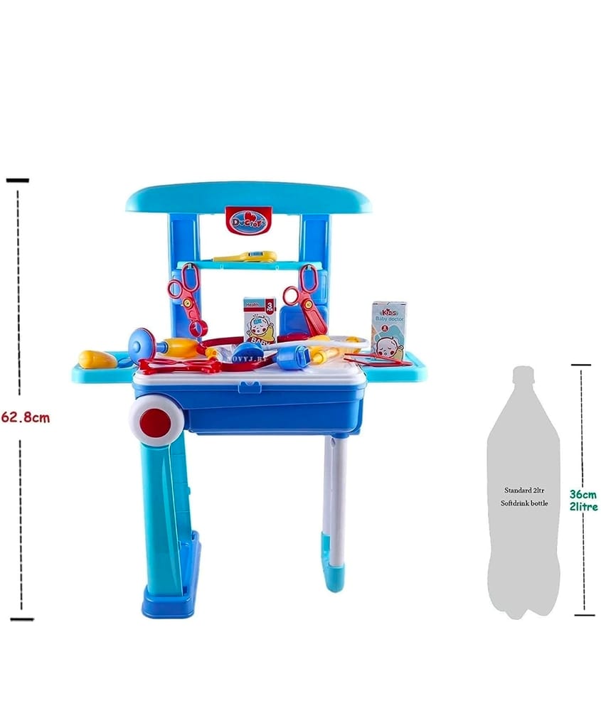 VTTOYS Trolley Toy Kit Play Sets Boys Girls Little Kids Medical Light Sound Effects Big Size Plastic Toys Doctor Bag Convertible Suitcase Portable Accessories view 2
