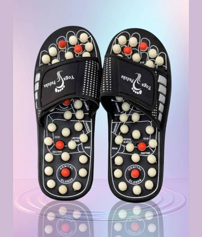 FOOTLEAP Black Men's Massage Flip Flop