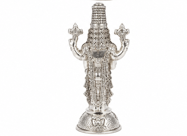 Silver Finish Lord Tirupati Balaji Statue view 2