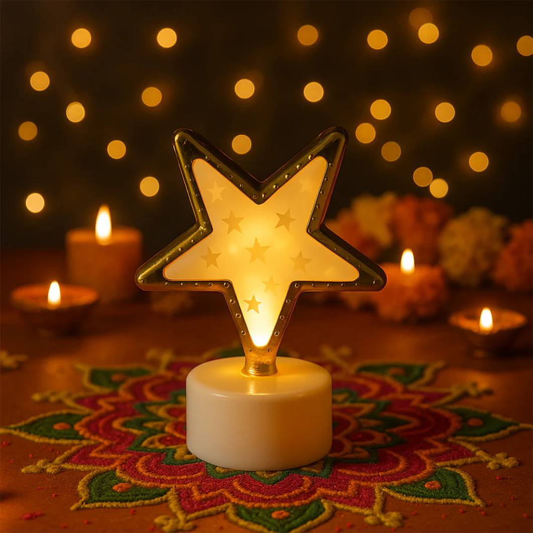 Decorative Star Shaped Flameless LED Candles (4 Pcs) view 2