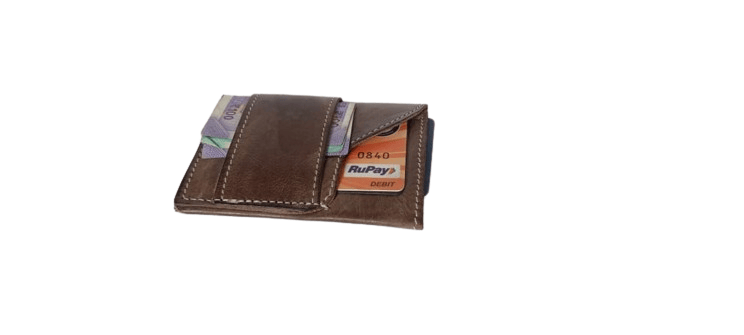 Ganpati Enterprise Leather Slim Money Clip Wallet Small Credit Card Purse With Coin Bag Thin Pocket Clamp Cash Holder view 2