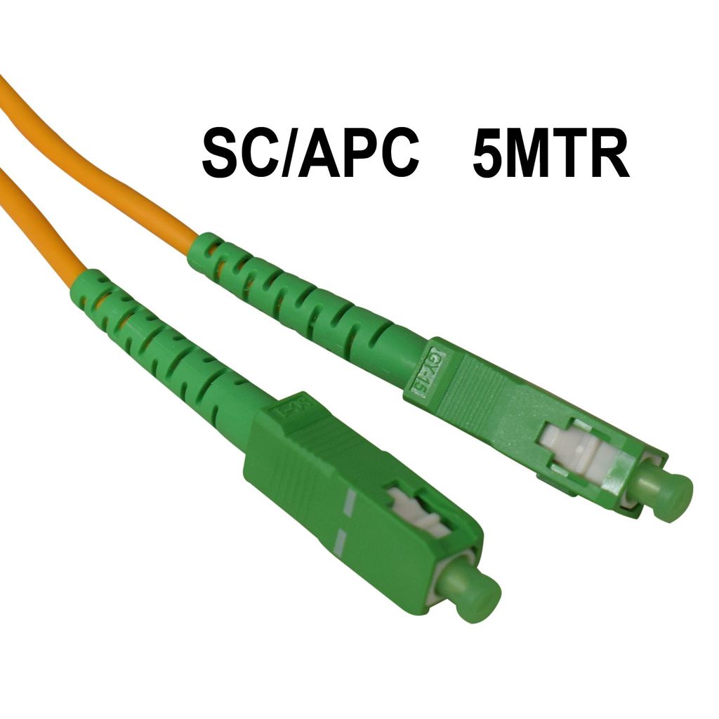 OVG Fiber Optical Patch Cord Pack Of 2 Imported SC/APC-SC/APC 5 MTR SM 3mm Yellow view 2