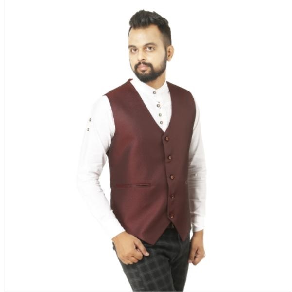 Men's Terry Reyon Waist Coat Maroon