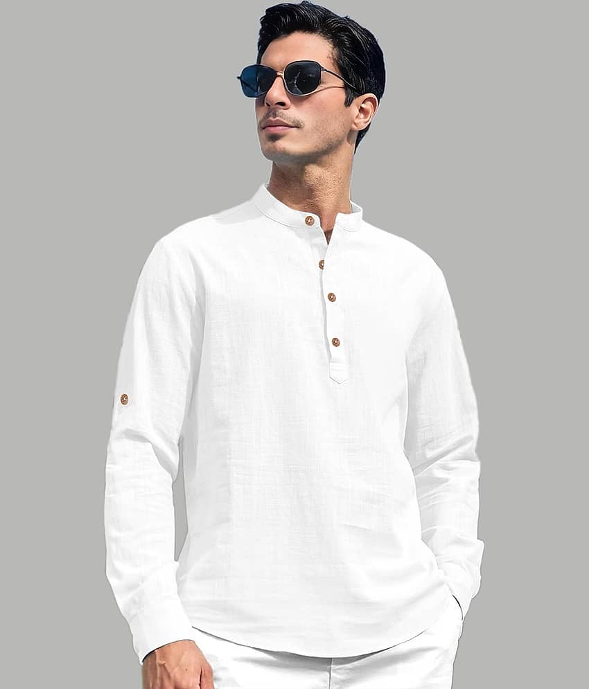 TrendiVastra Light Green Cotton Blend Men's Shirt Style Kurta ( Pack of 1 ) view 2