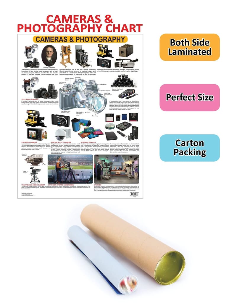 Cameras & Photography Wall Chart (Science Chart) - Both Side Hard Laminated (Size 48 x 73 cm) [Poster] Dreamland Publications view 2