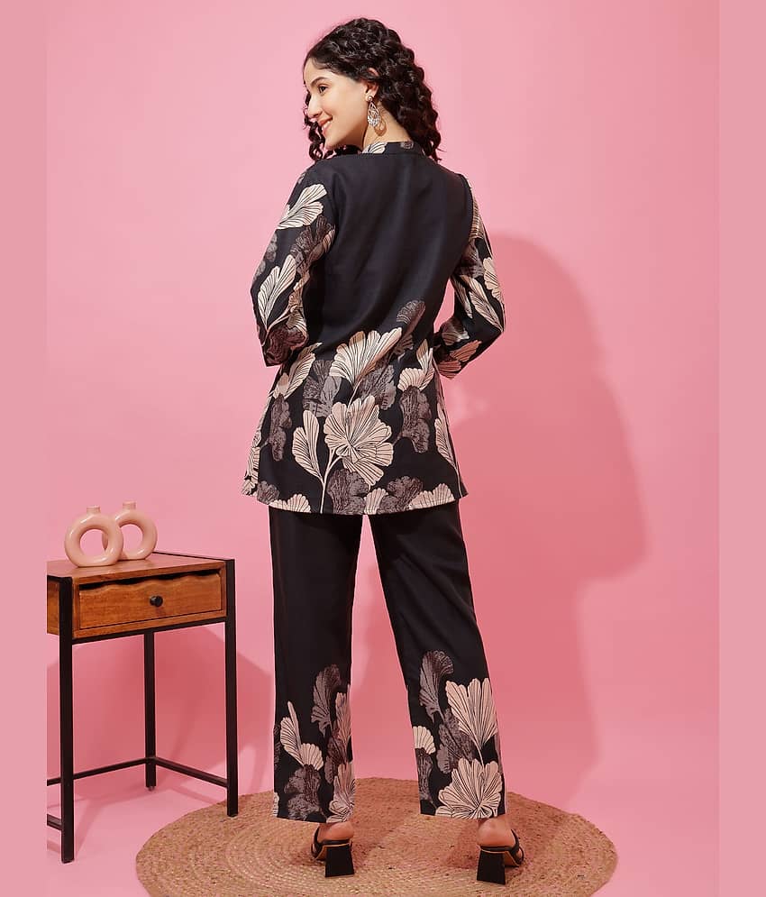 Sheetal associates Women Printed Top With Trousers Co-Ord Set ( Black ) view 2
