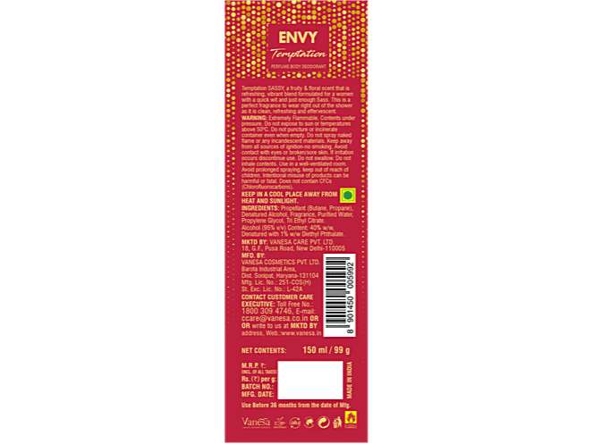 Envy Temptation Sassy Perfume Body Deodorant For Women 150ml view 2