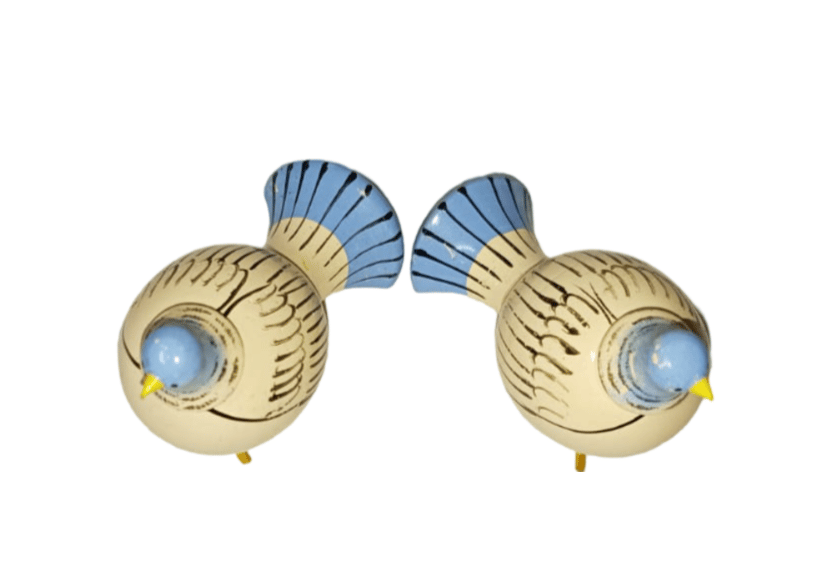 A Pair of Hand-Painted Wooden Love Birds Figurines, Home Decor (small) view 2