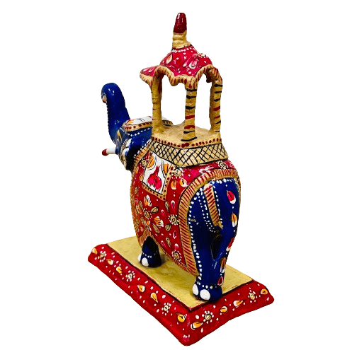Ambabari Elephant With Metal Meenakari 6 Inch view 2