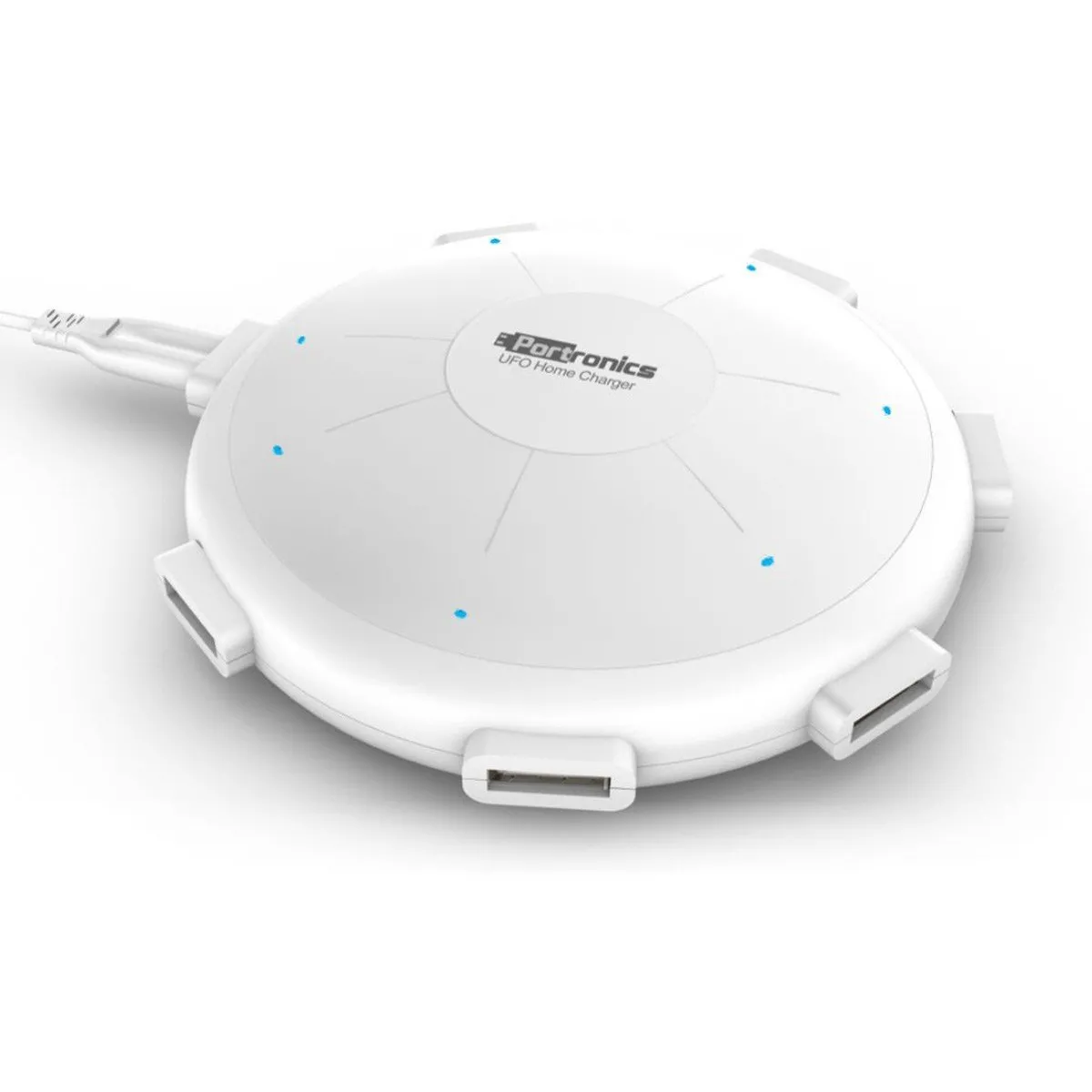 Portronics UFO 6-Port USB Home Charger 8A Fast Charging Station | Multi-Port USB Charging Hub for Smartphones, Tablets, Smartwatches, Bluetooth Devices & USB Gadgets | Compact Desktop Charging Adapter (White or Random Color) view 2