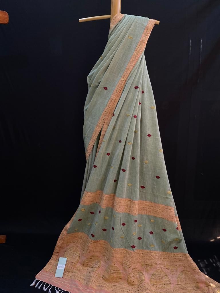 Handwoven Assamese Cotton Saree view 2