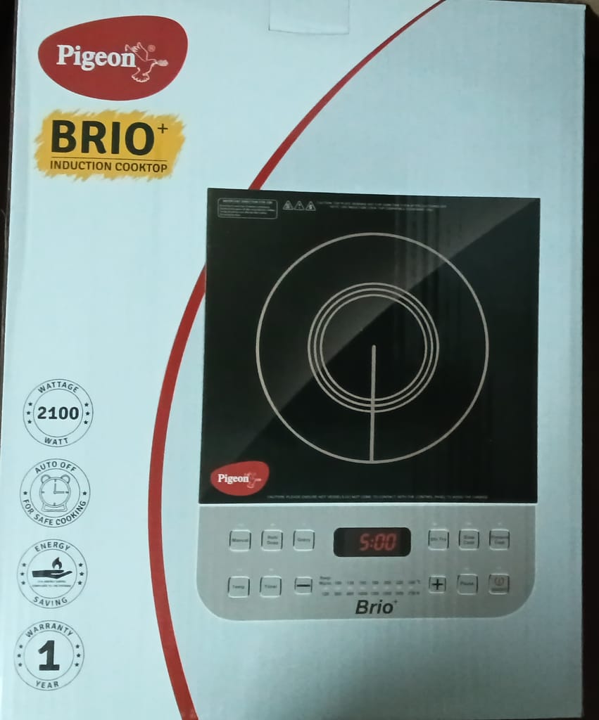 Pigeon Brio 2100 watt induction cooktop view 2