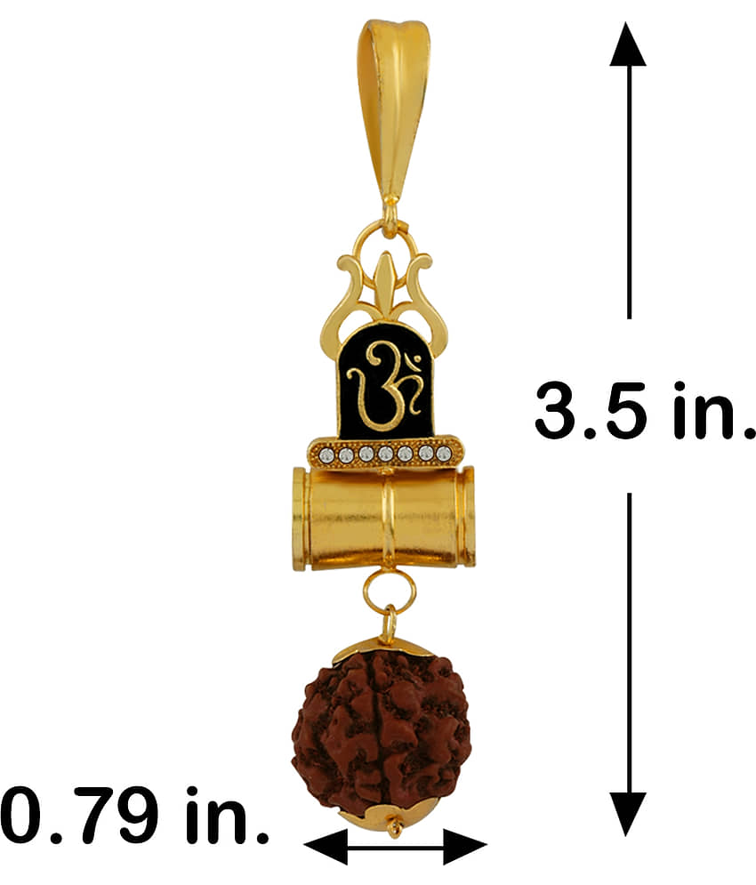 SILVER SHINE Gold Plated Classic designer Pendant Locket Om Pendant Jewellers For Man And Boy view 2