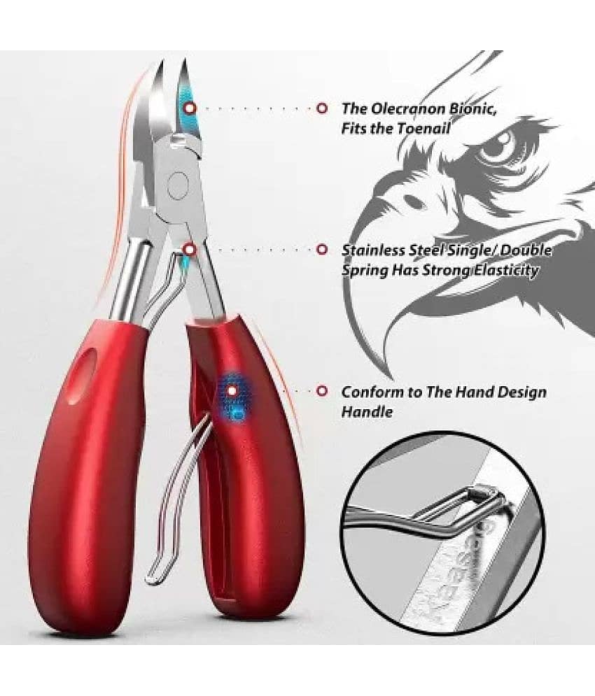 THR3E STROKES Nail Cutter for Men & Women,Podiatrist Toenail Cuticle Cutter,Professional Thick & Ingrown Toe Nail Clippers,Pedicure Clippers Toenail Cutters,Super Sharp Blade Grooming Tool view 2