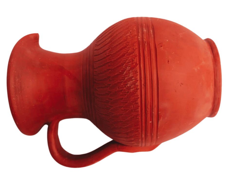 Handmade Red Clay Water Pitcher with Unique Design. (2 Litre Capacity) view 2