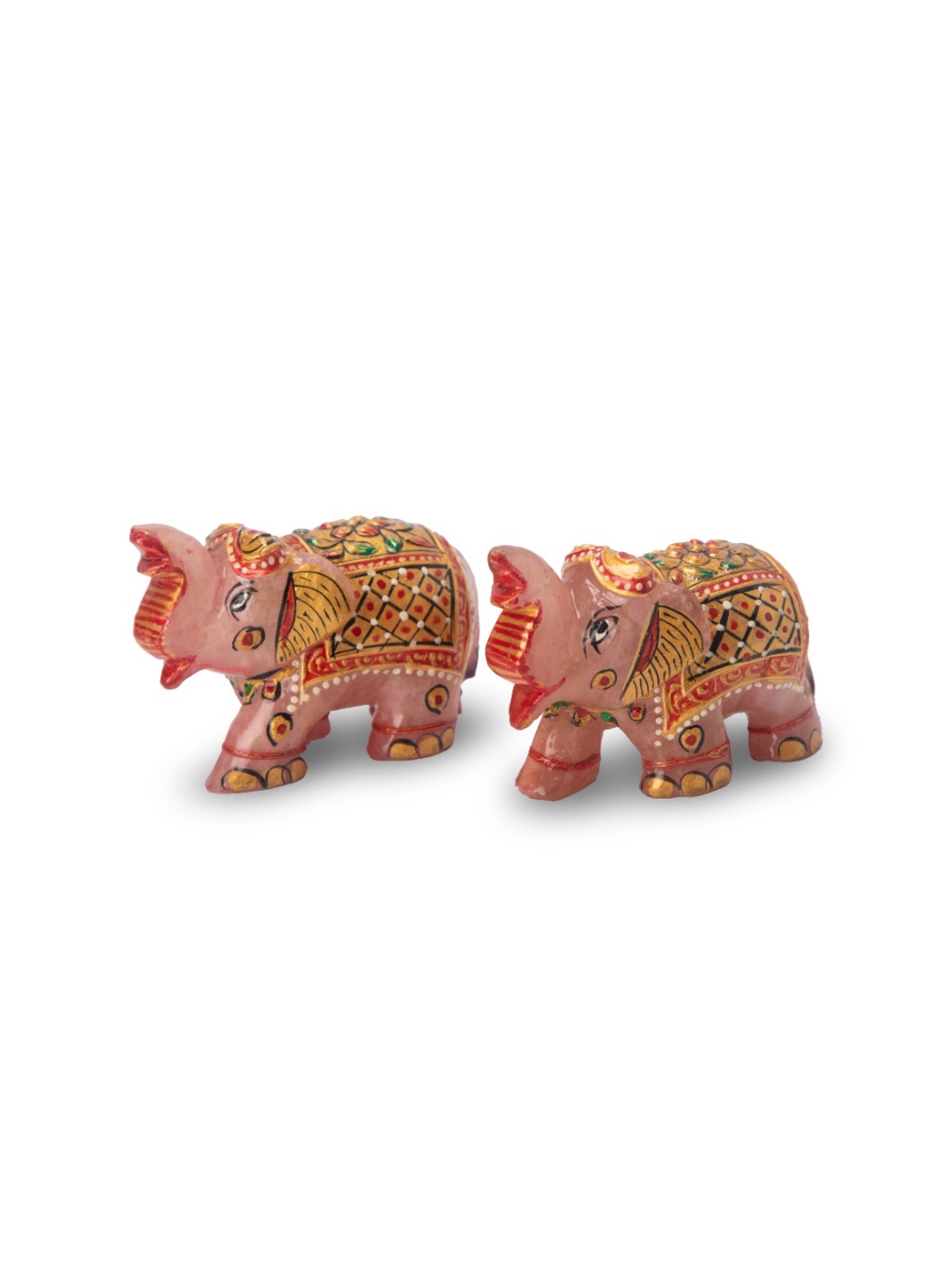 Elephant Pair in Rosy Tones view 2