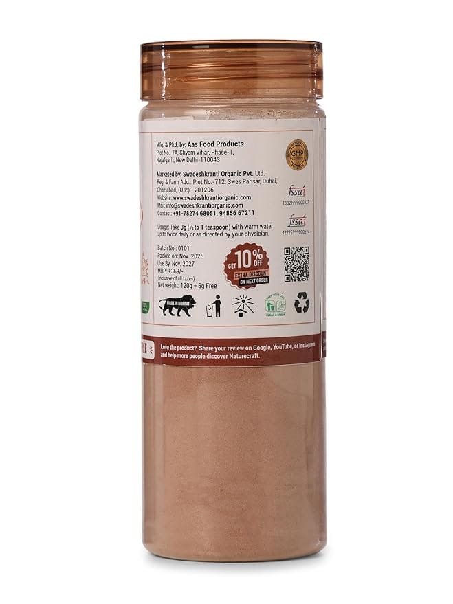 NATURECRAFT Arjuna Powder 125g | 100% Natural & Pure Herbal Arjun Ki Chaal | Supports Heart Health, Helps Maintain Good Cholesterol | For Men & Women` view 2