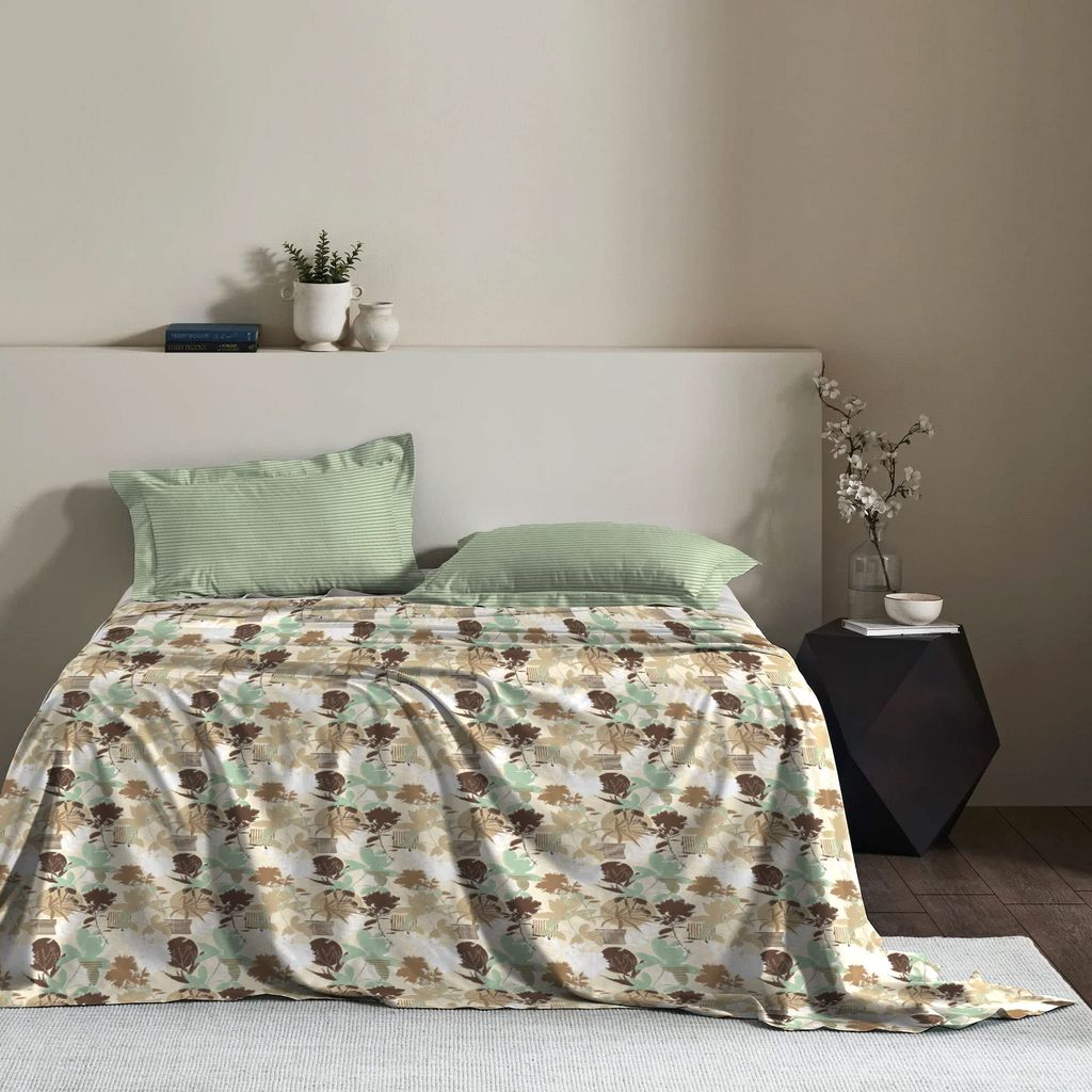 Trident Carnival Queen Bedsheet Set, 144 Thread Carnival Gifting Set, 100% Cotton, Superior Softness, Oeko-Tex Certified view 2